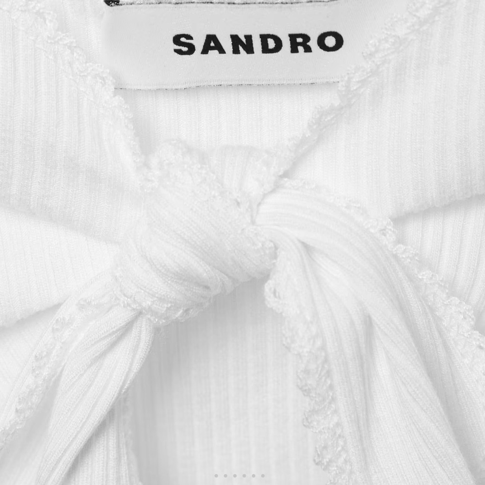 Sandro Ribbed Tank with Bow - Picture 4 of 5